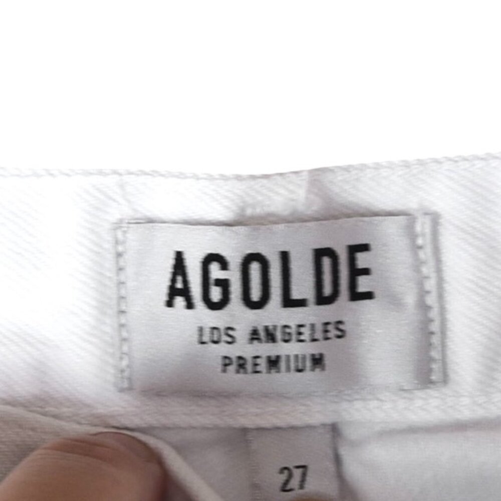 AGOLDE Jamie White Jeans Size 27 100% Cotton Button Fly Made in USA Preppy - Picture 5 of 10